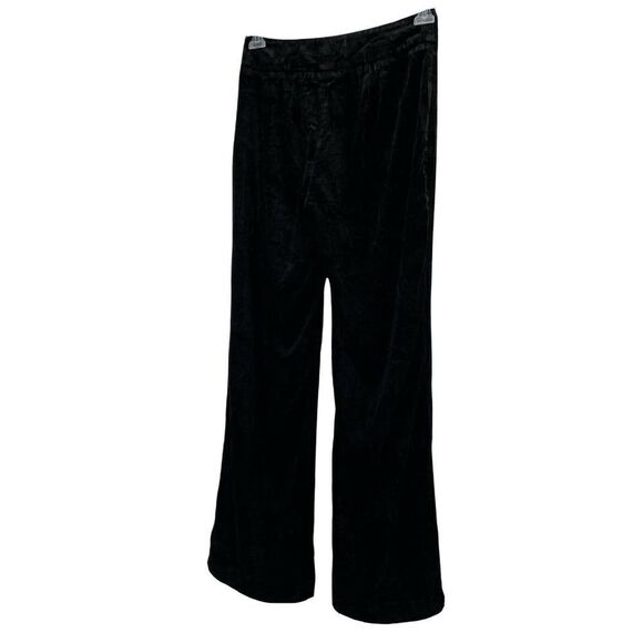 Talbots Black Crushed Velvet Pants Trousers Womens Size 2 Bootcut Classic Chic - Picture 1 of 6